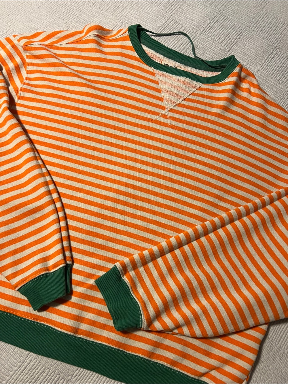 We The Free Classic Striped Oversized Crewneck Color: Orange Combo